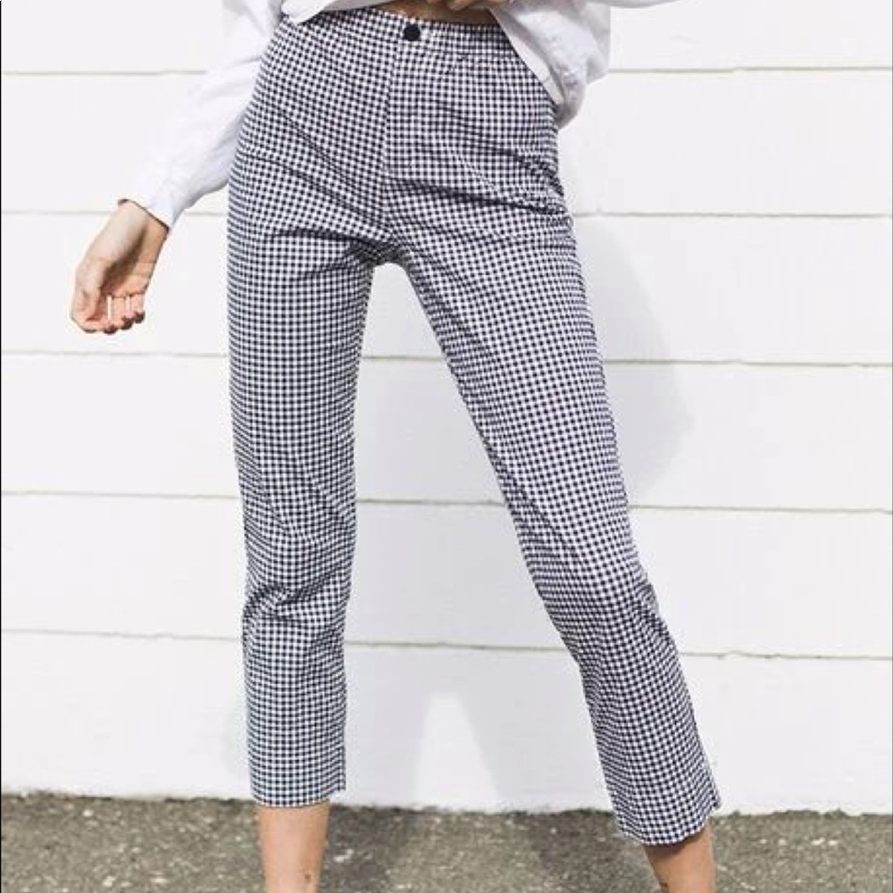 Brandy Melville Tilden Pants Navy Gingham